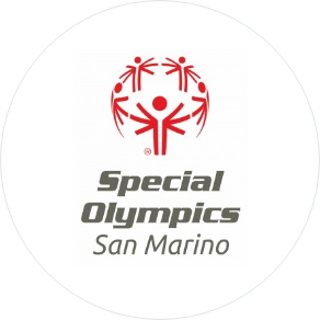 Logo delle Special Olympics San Marino con figure stilizzate rosse.